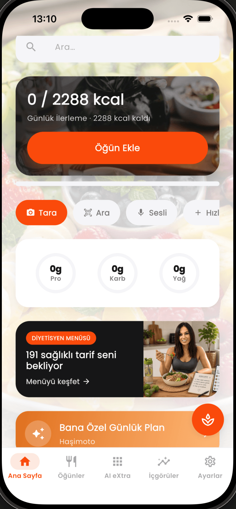 Yasemin Gün mobil uygulaması ana ekranı